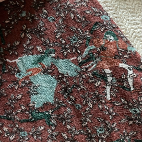 Midi skirt handmade unique pattern A-line skirt 100% cotton - Picture 6 of 7